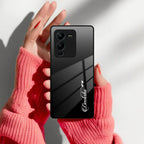 Customize Name Gradient Glass Case Cover Black For Vivo - ShopOnCliQ