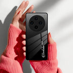 Customize Name Gradient Glass Case Cover Black For Vivo - ShopOnCliQ