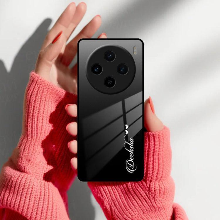 Customize Name Gradient Glass Case Cover Black For Vivo - ShopOnCliQ