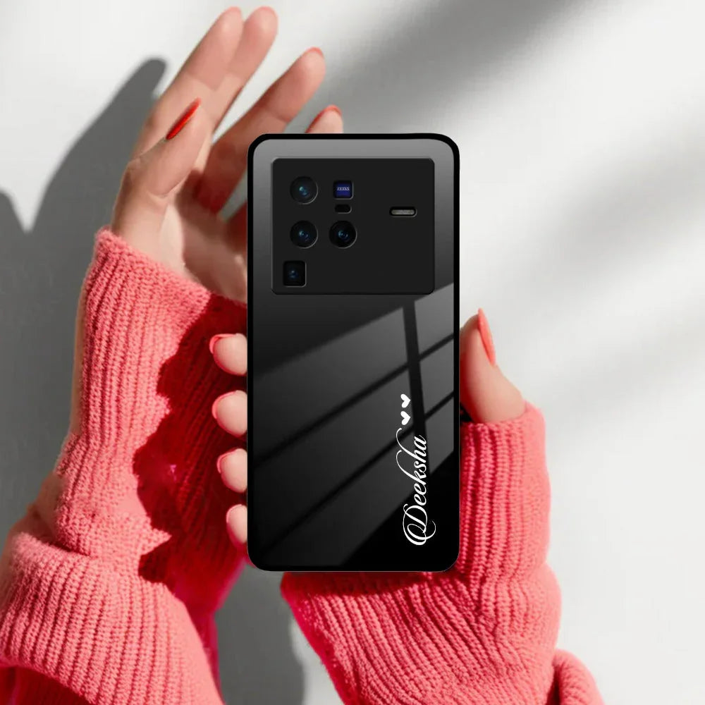 Customize Name Gradient Glass Case Cover Black For Vivo - ShopOnCliQ