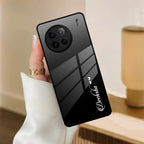 Customize Name Gradient Glass Case Cover Black For Vivo - ShopOnCliQ