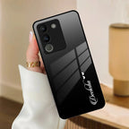 Customize Name Gradient Glass Case Cover Black For Vivo - ShopOnCliQ