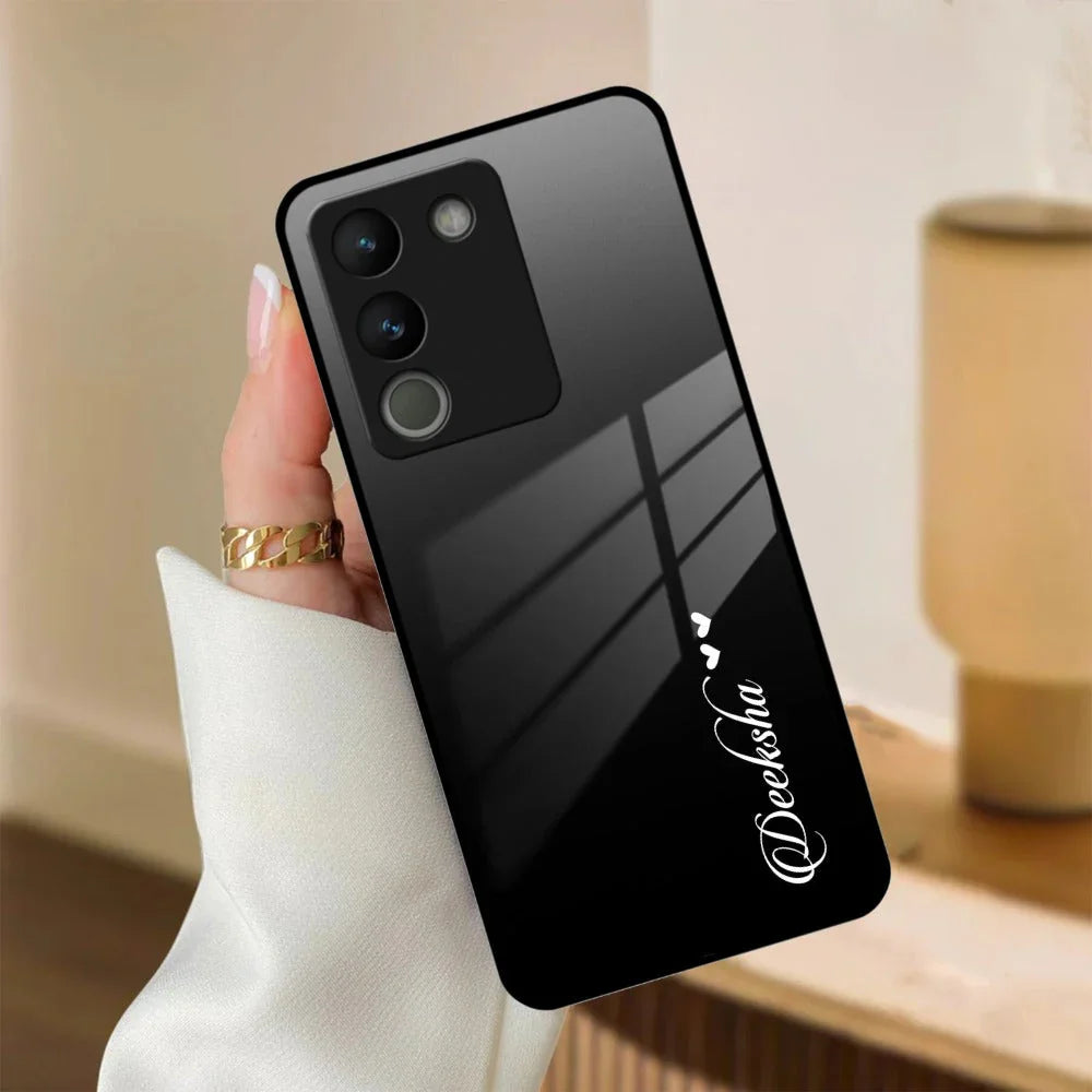 Customize Name Gradient Glass Case Cover Black For Vivo - ShopOnCliQ