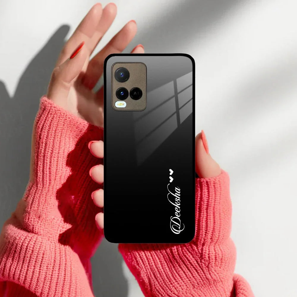 Customize Name Gradient Glass Case Cover Black For Vivo - ShopOnCliQ