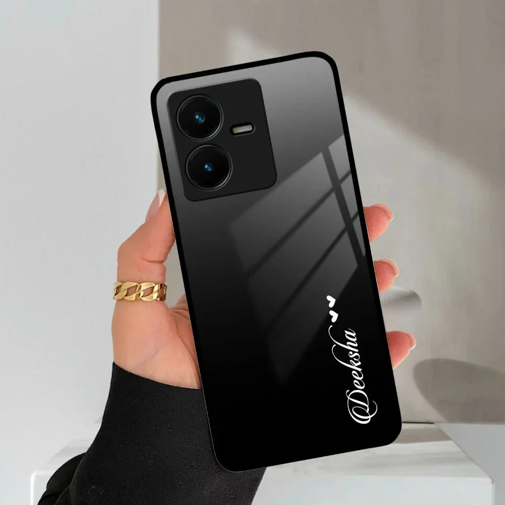 Customize Name Gradient Glass Case Cover Black For Vivo - ShopOnCliQ