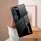 Customize Name Gradient Glass Case Cover Black For Vivo - ShopOnCliQ