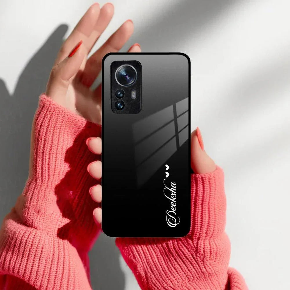 Customize Name Gradient Glass Case Cover Black For Redmi/Xiaomi - ShopOnCliQ
