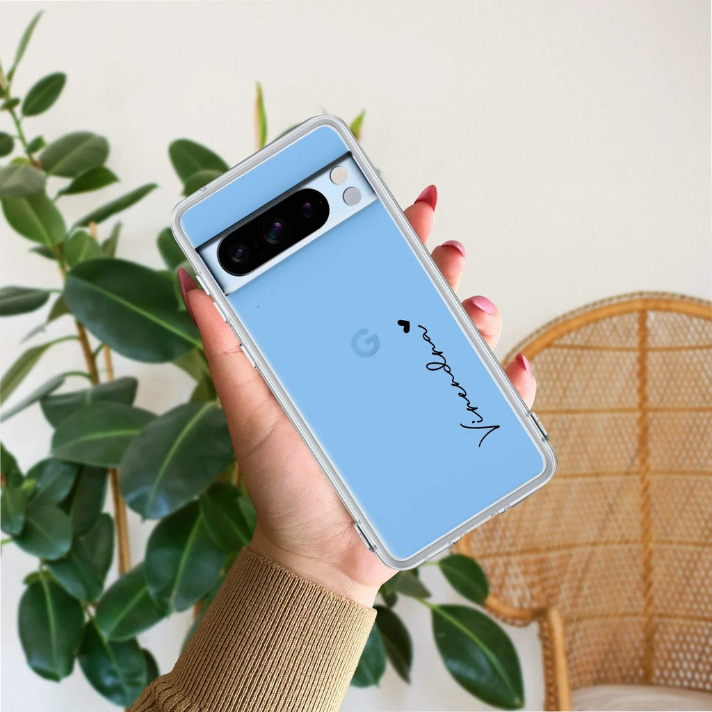 Customize Name Transparent Silicon Case For Google Pixel 8 Pro 5G