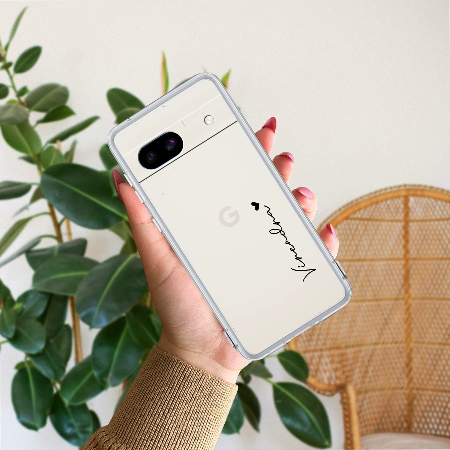 Customize Name Transparent Silicon Case For Google