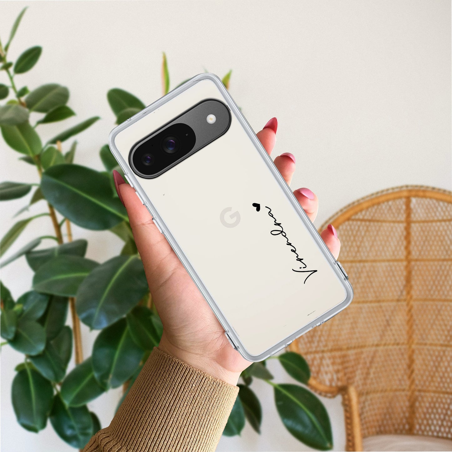 Customize Name Transparent Silicon Case For Google