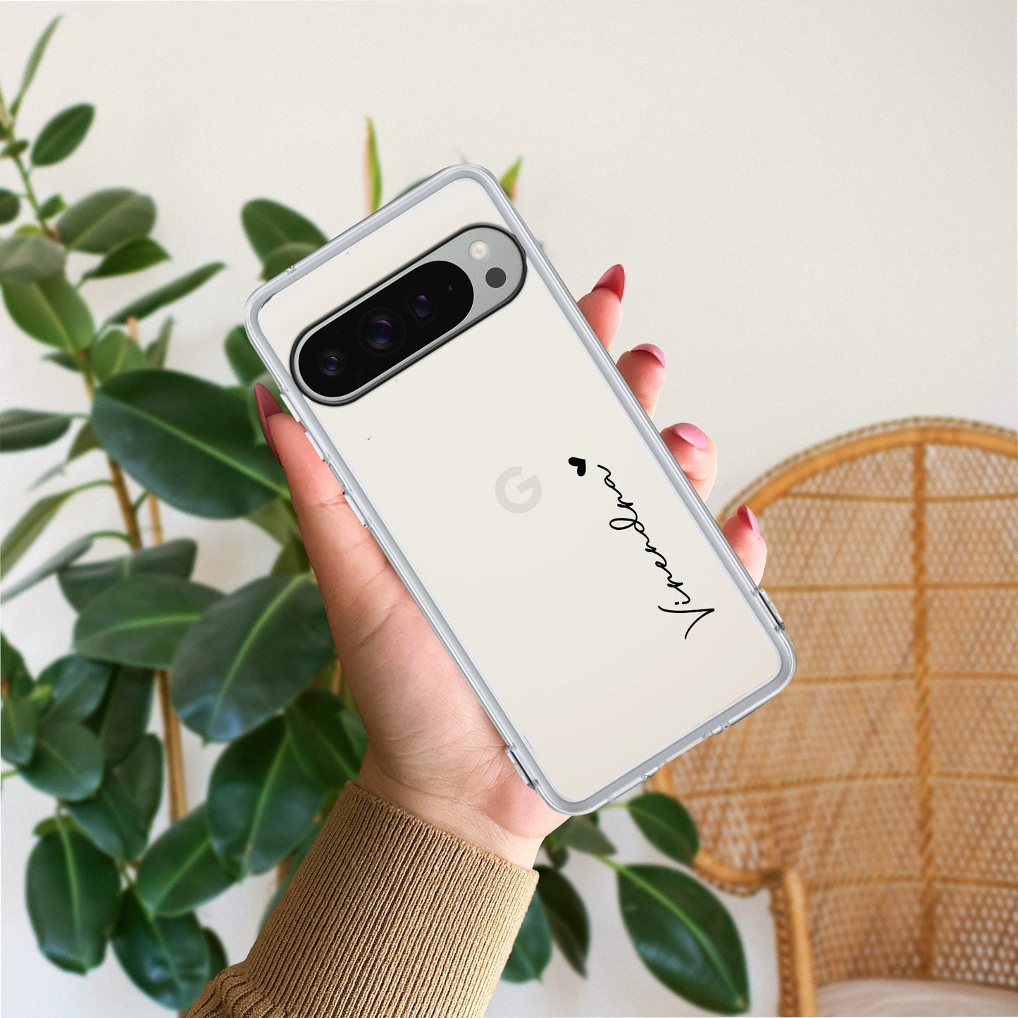 Customize Name Transparent Silicon Case For Google