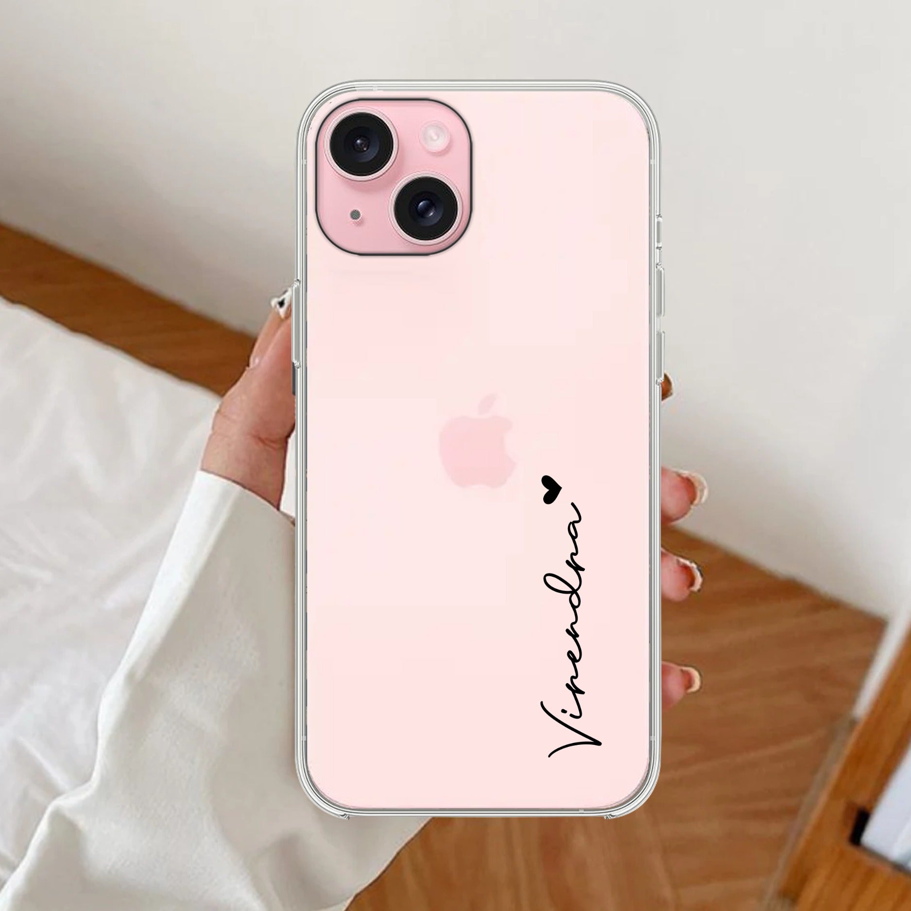 Customize Name Anti Yellow Clear Case For iPhone 14