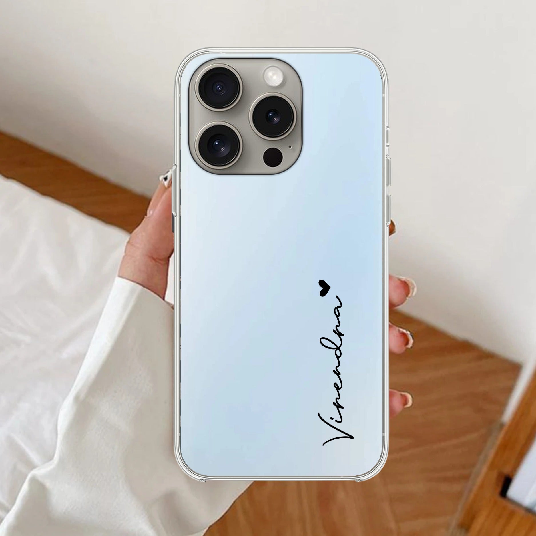 Customize Name Anti Yellow Clear Case For iPhone 14 Pro Max