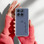 Customize Name Anti Yellow Clear Phone Case For Motorola - ShopOnCliQ