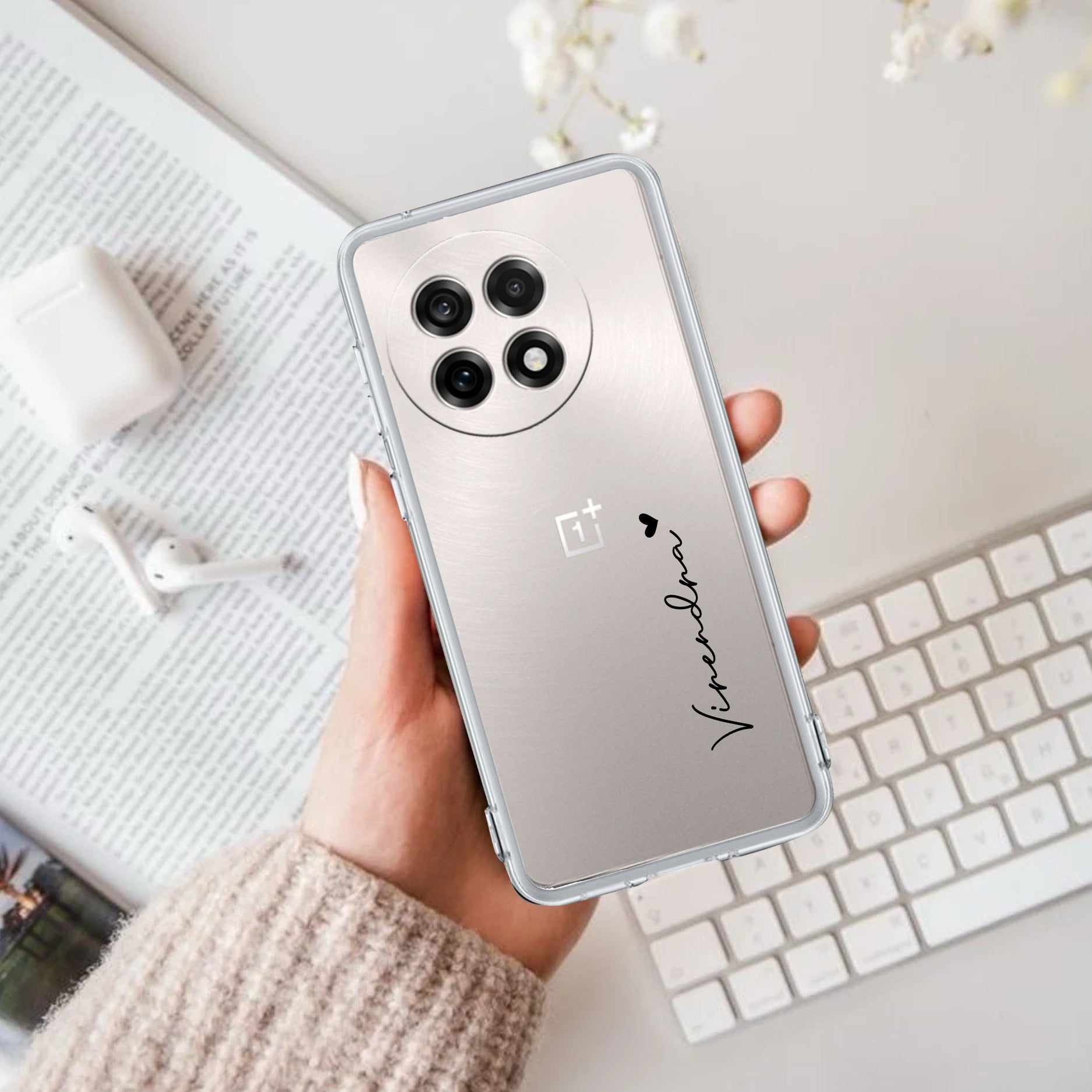 Customize Name Transparent Silicon Case For OnePlus 13R 5G