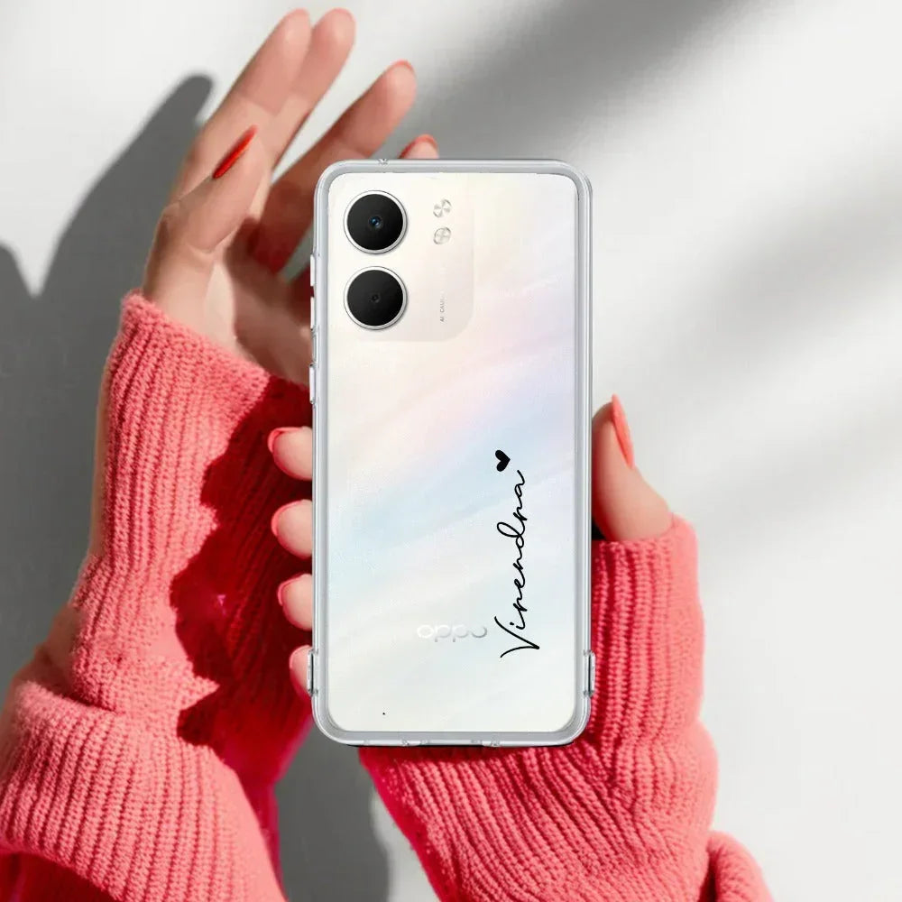 Customize Name Transparent Silicon Case For Oppo Reno 12 5G