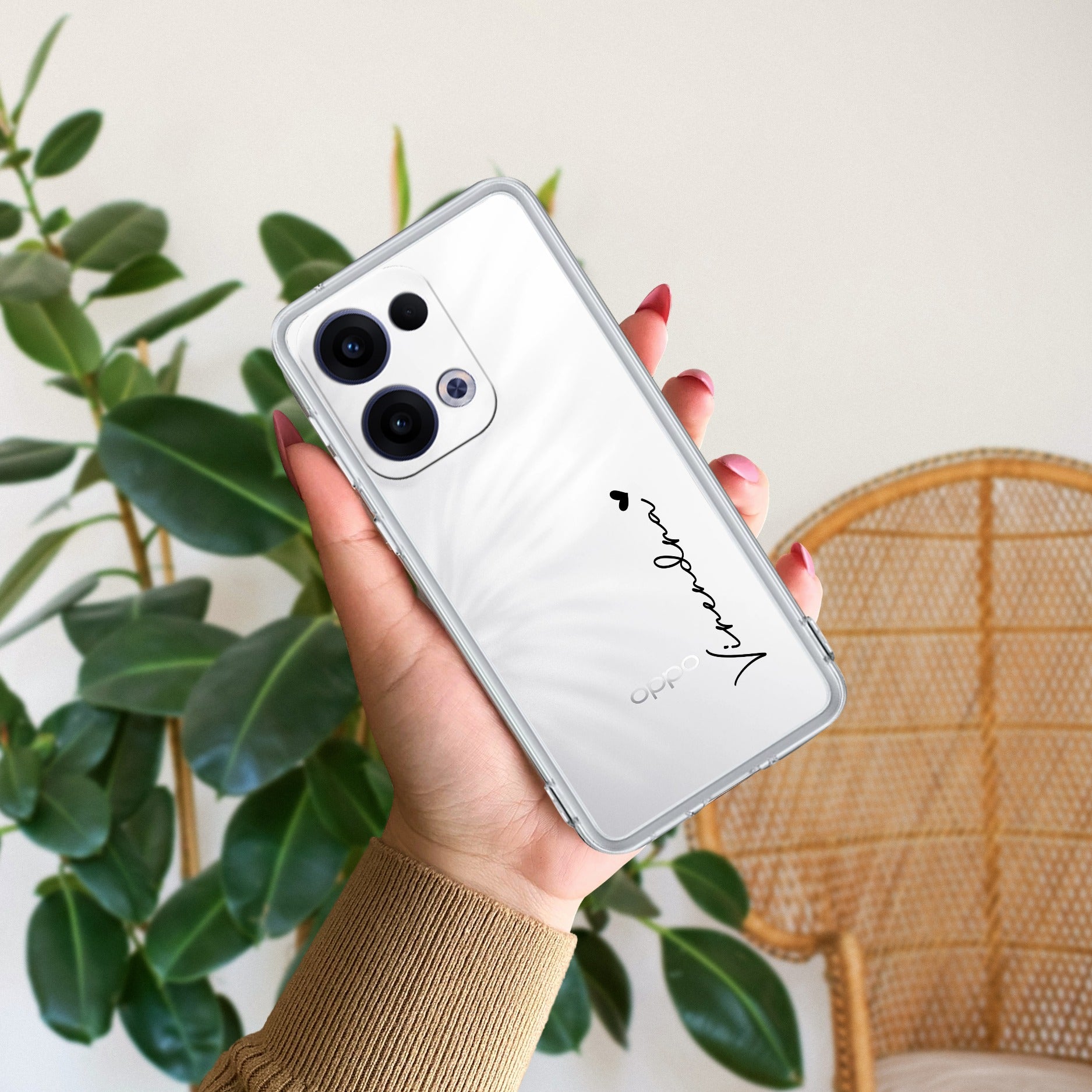 Customize Name Anti Yellow Case For Oppo Reno 13 5G