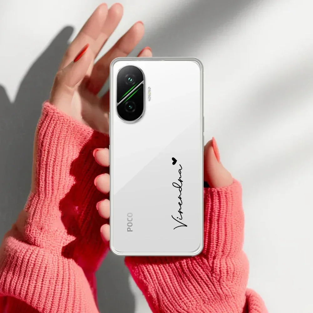 Customize Name Transparent Silicon Case For Poco F7 5G