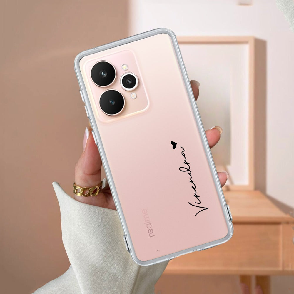 Customize Name Transparent Silicon Case For Realme/Narzo