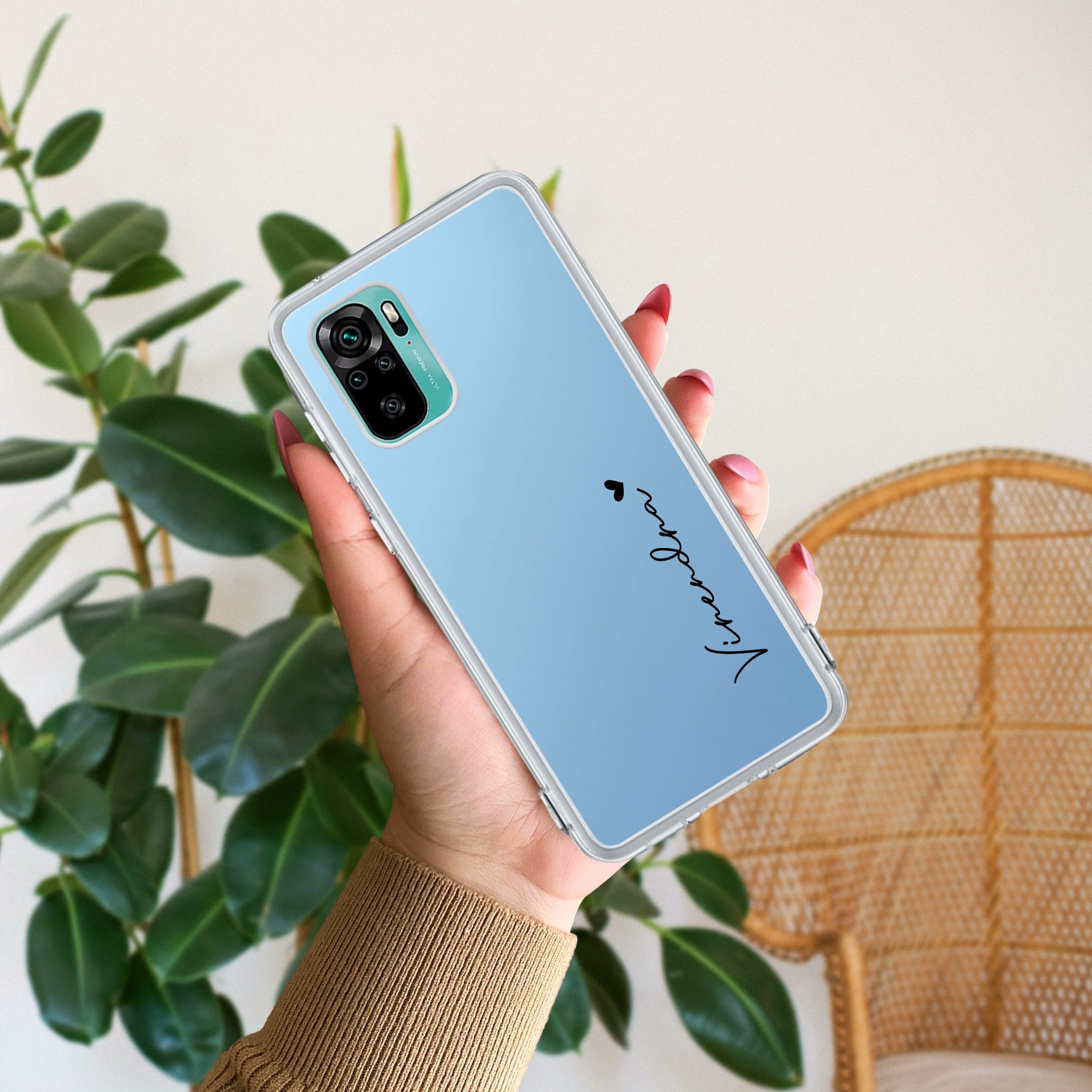 Customize Name Transparent Silicon Case For Redmi/Xiaomi
