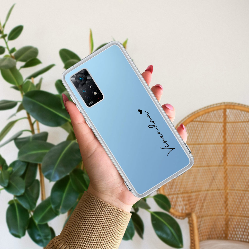 Customize Name Transparent Silicon Case For Redmi Note 11