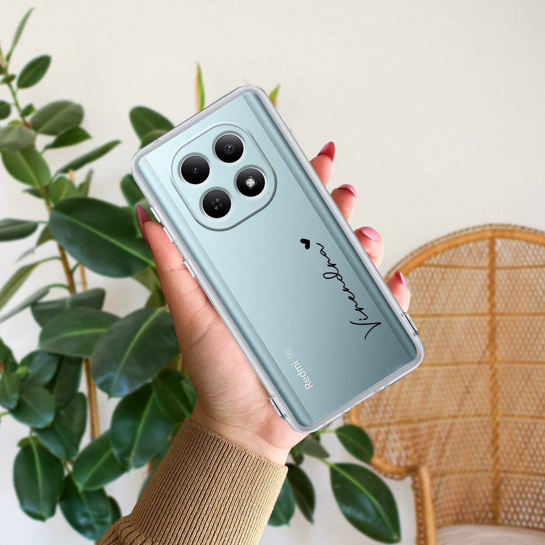 Customize Name Transparent Silicon Case For Redmi/Xiaomi