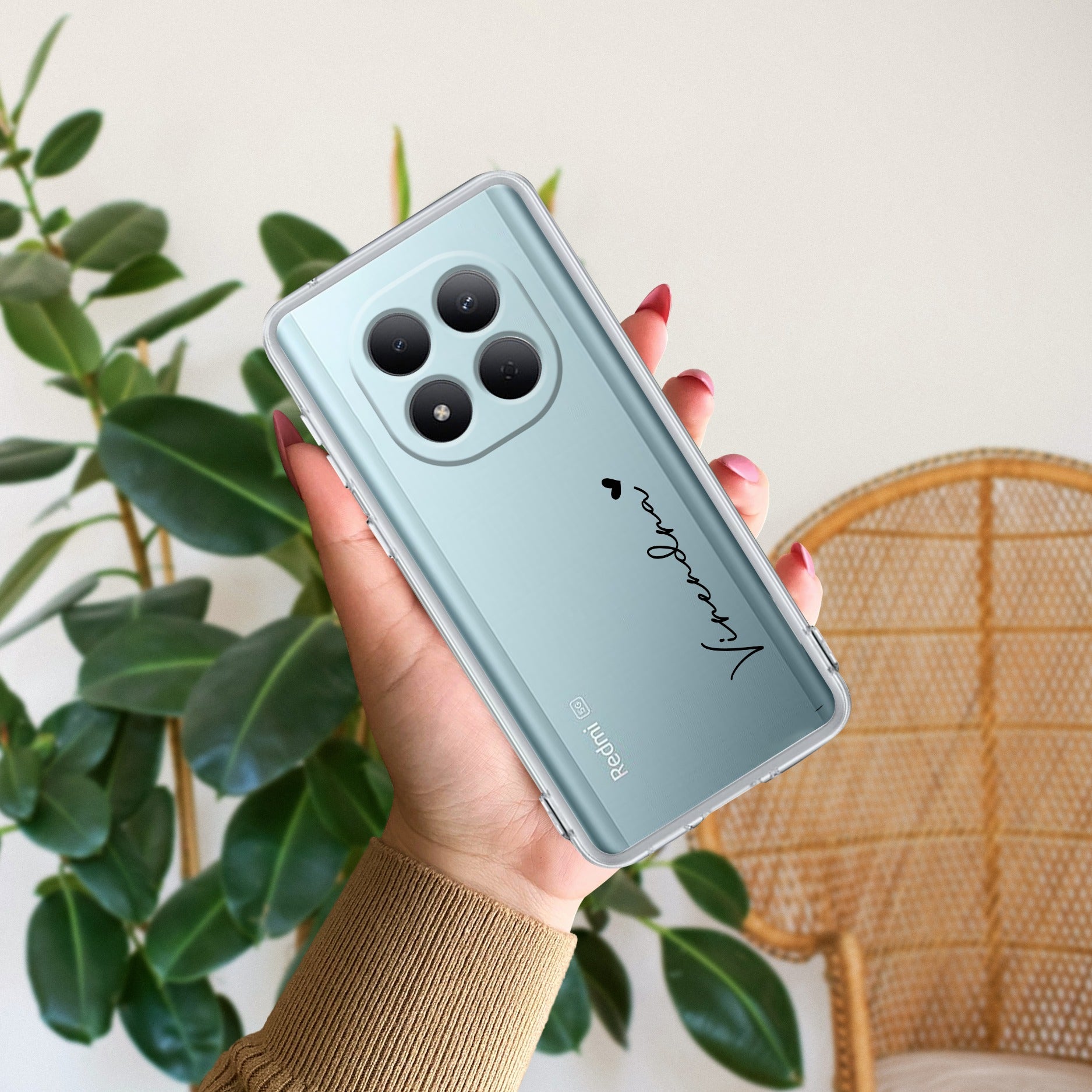 Customize Name Transparent Silicon Case For Redmi/Xiaomi