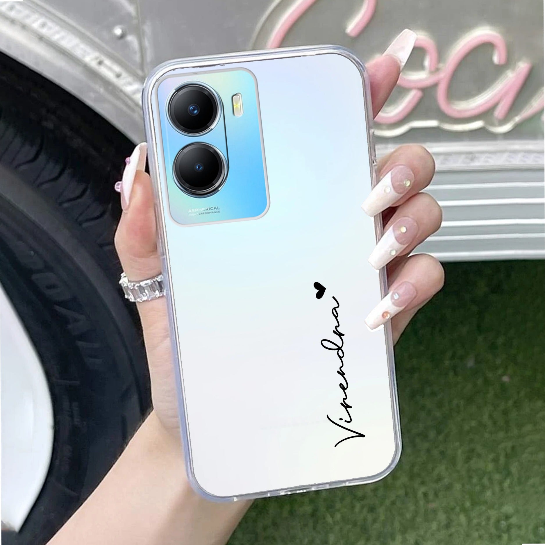 Customize Name Transparent Silicon Case For Vivo