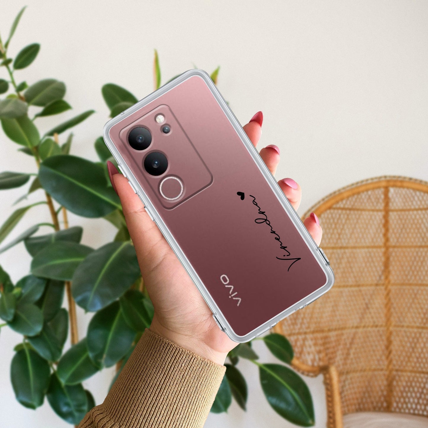 Customize Name Transparent Silicon Case For Vivo