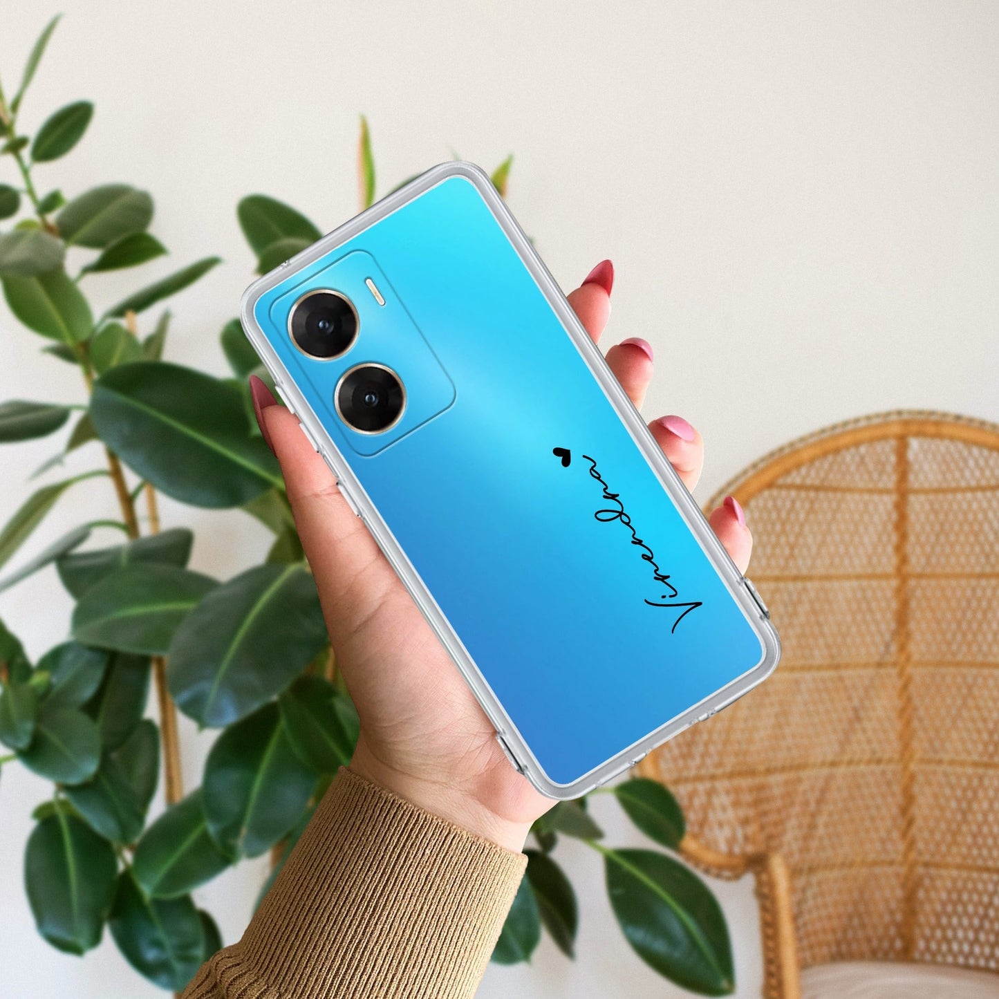 Customize Name Transparent Silicon Case For Vivo