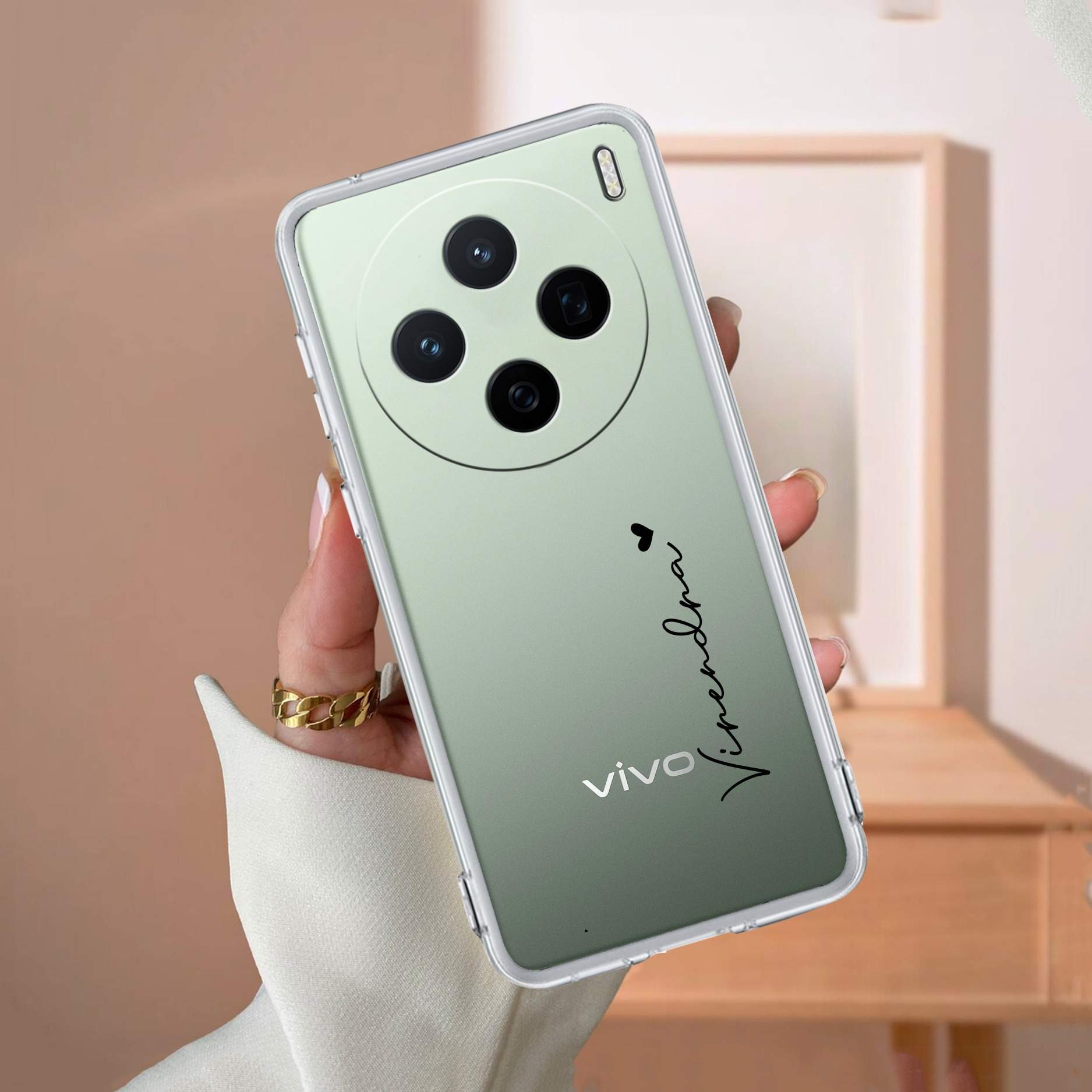 Customize Name Transparent Silicon Case For Vivo