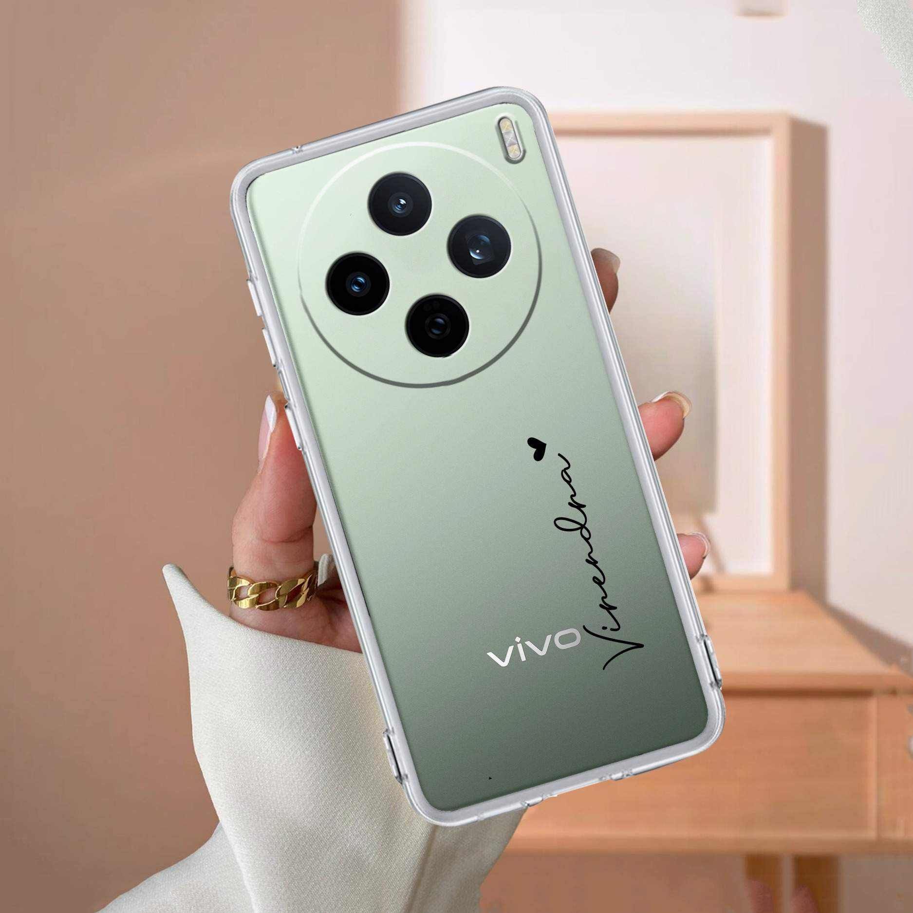 Customize Name Transparent Silicon Case For Vivo
