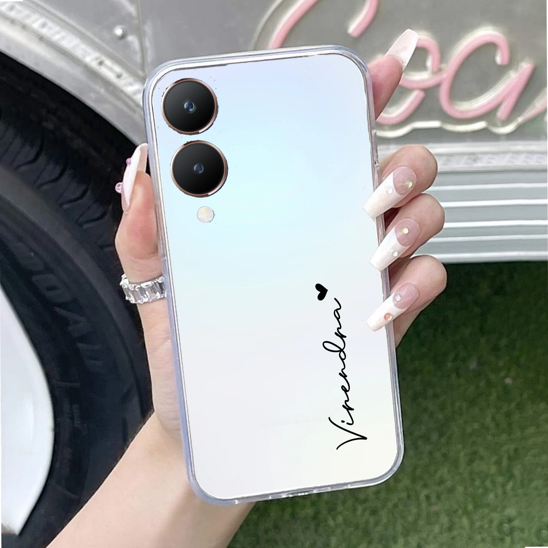 Customize Name Transparent Silicon Case For Vivo Y28 5G