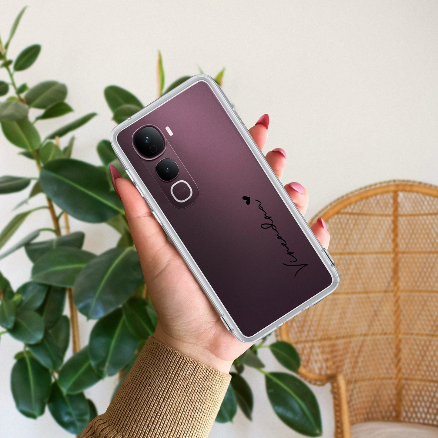 Customize Name Transparent Silicon Case For Vivo