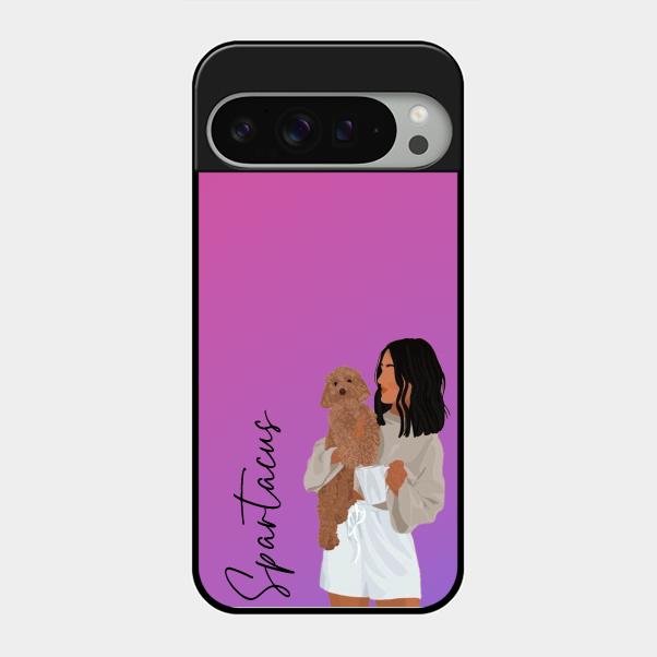 Customize Pet Name Glass Case For Google Pixel 9 Pro Xl