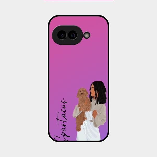 Customize Pet Name Glass Case For Google Pixel 9A 5G