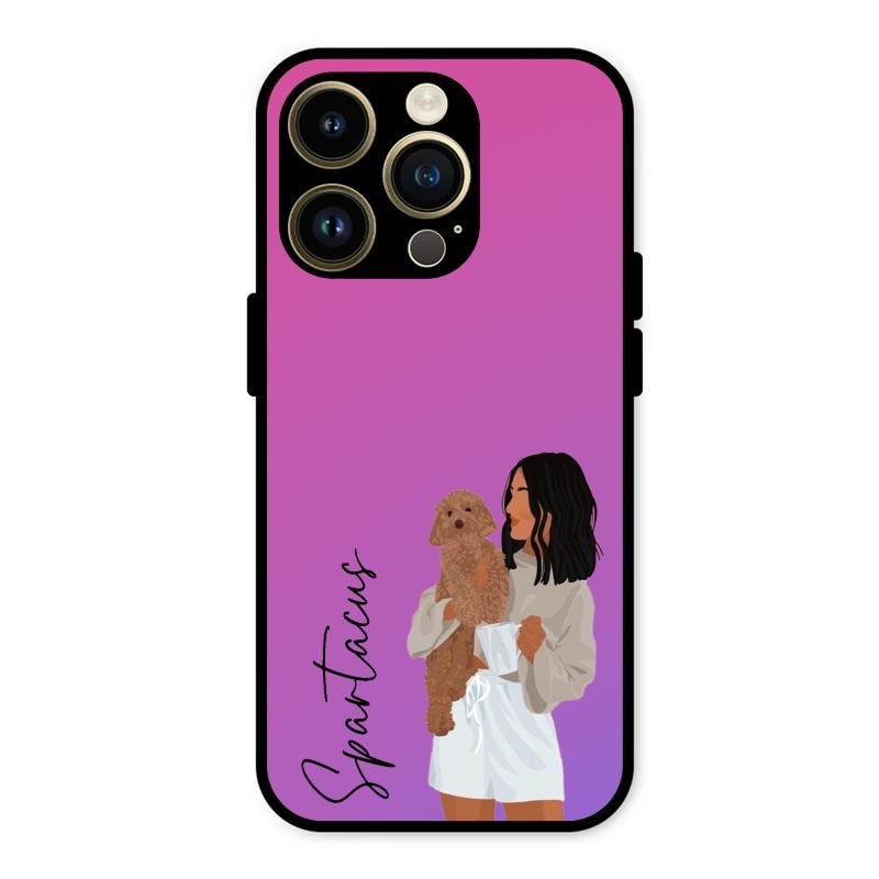 Customize Pet Name Glass Case For iPhone 14 Pro