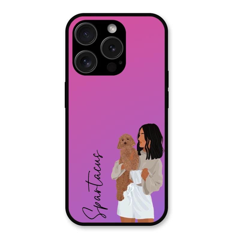 Customize Pet Name Glass Case For iPhone 15 Pro