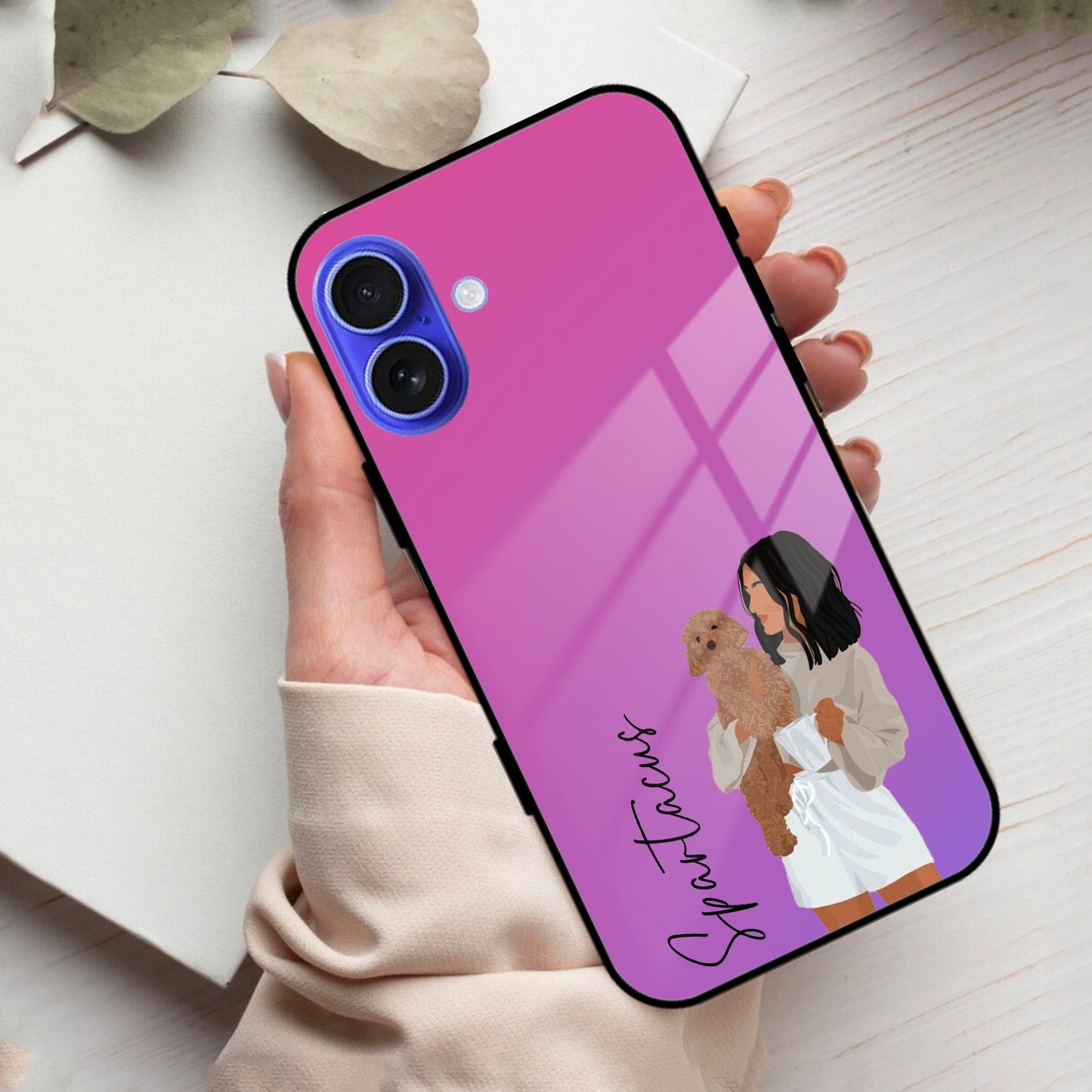 Customize Pet Name Glass Case For iPhone