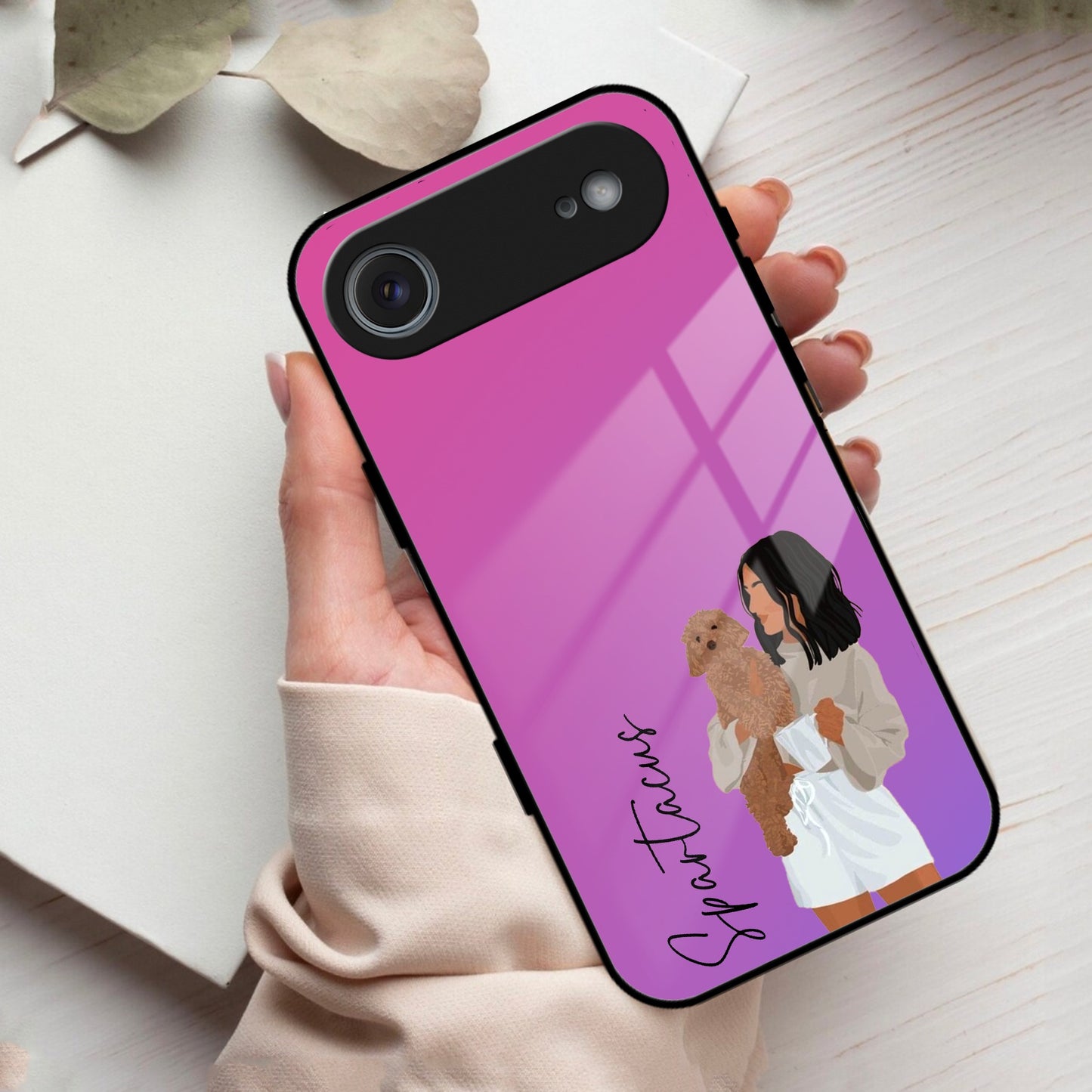 Customize Pet Name Glass Case For iPhone