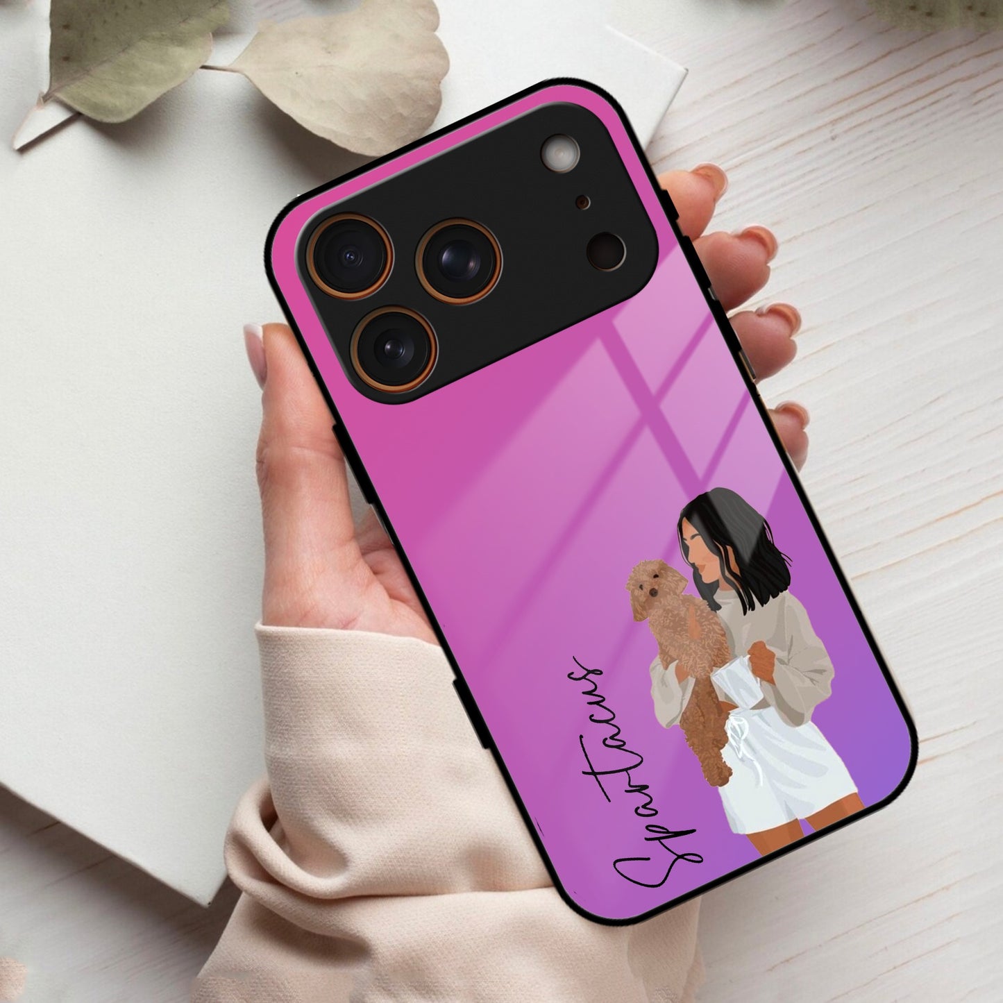 Customize Pet Name Glass Case For iPhone