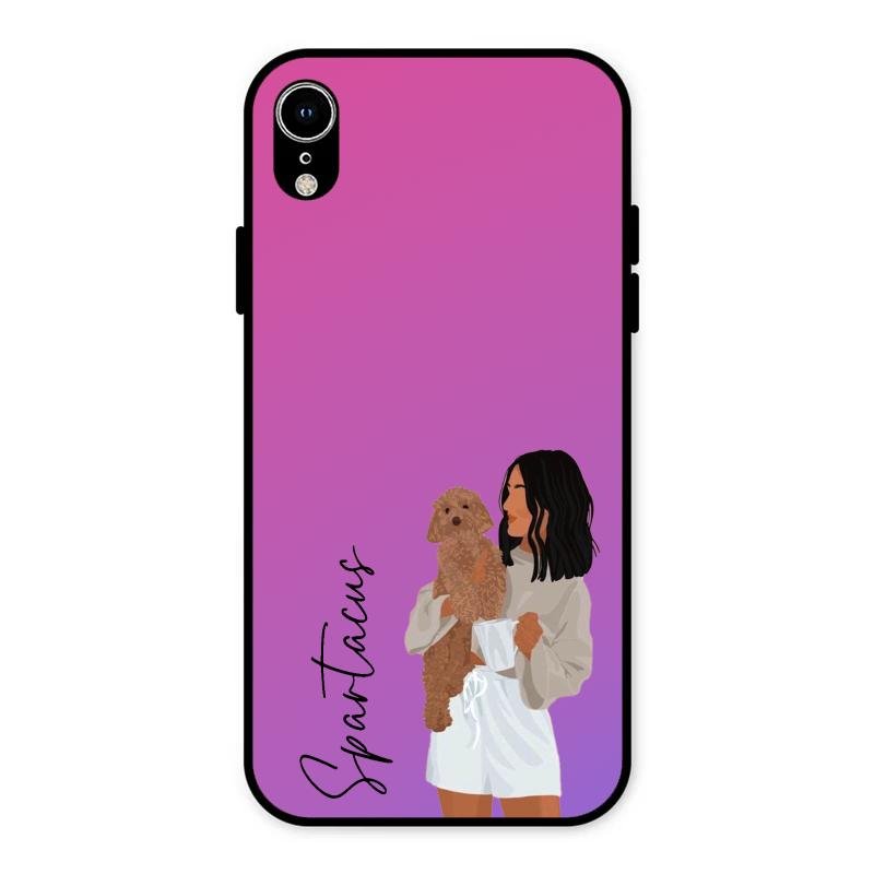 Customize Pet Name Glass Case For iPhone XR