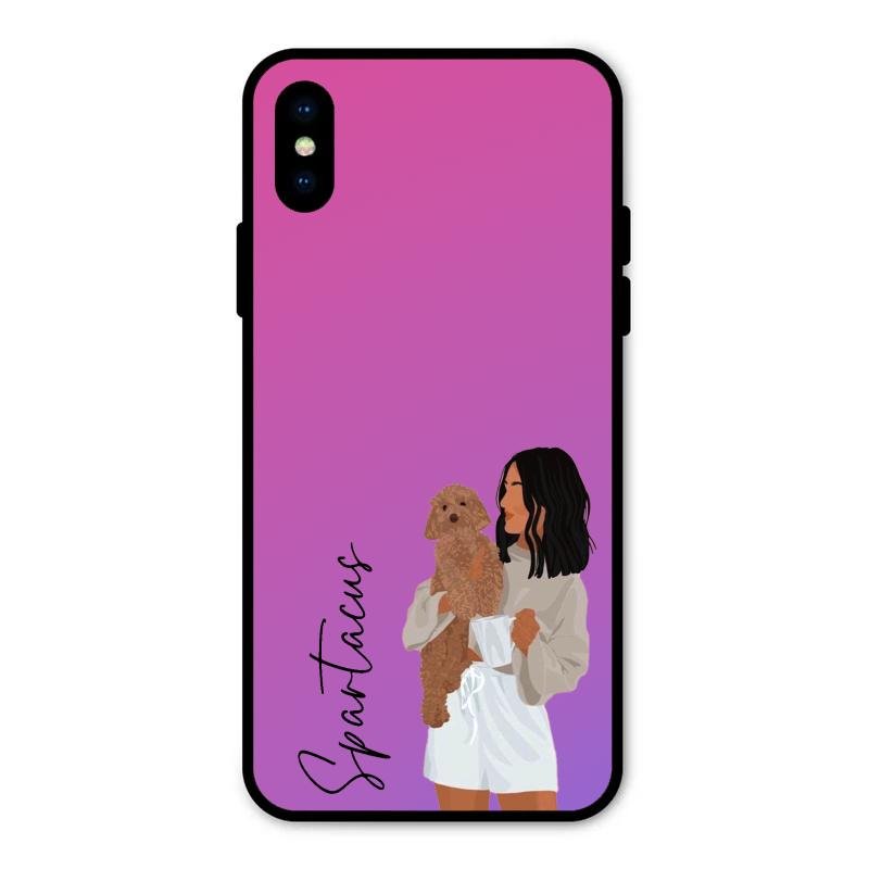 Customize Pet Name Glass Case For iPhone XS