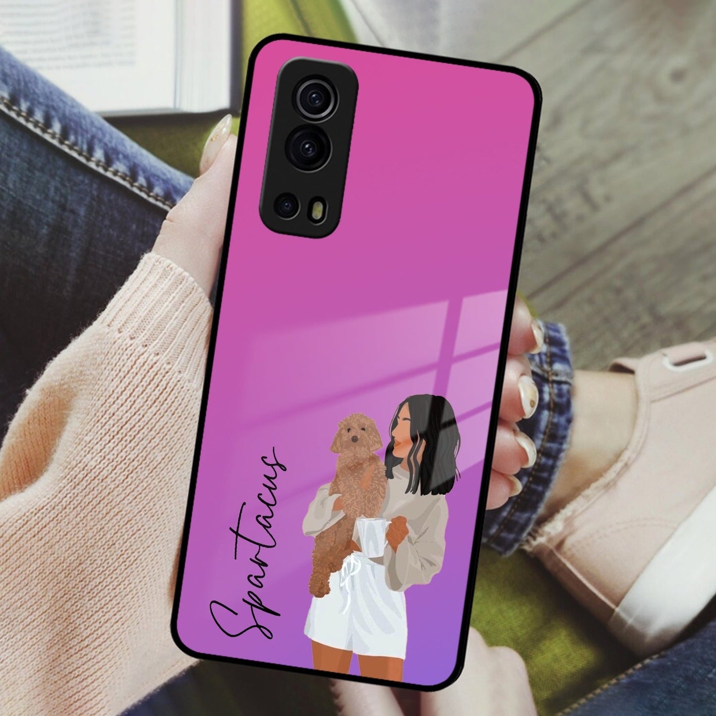 Customize Pet Name Glass Case For iQOO