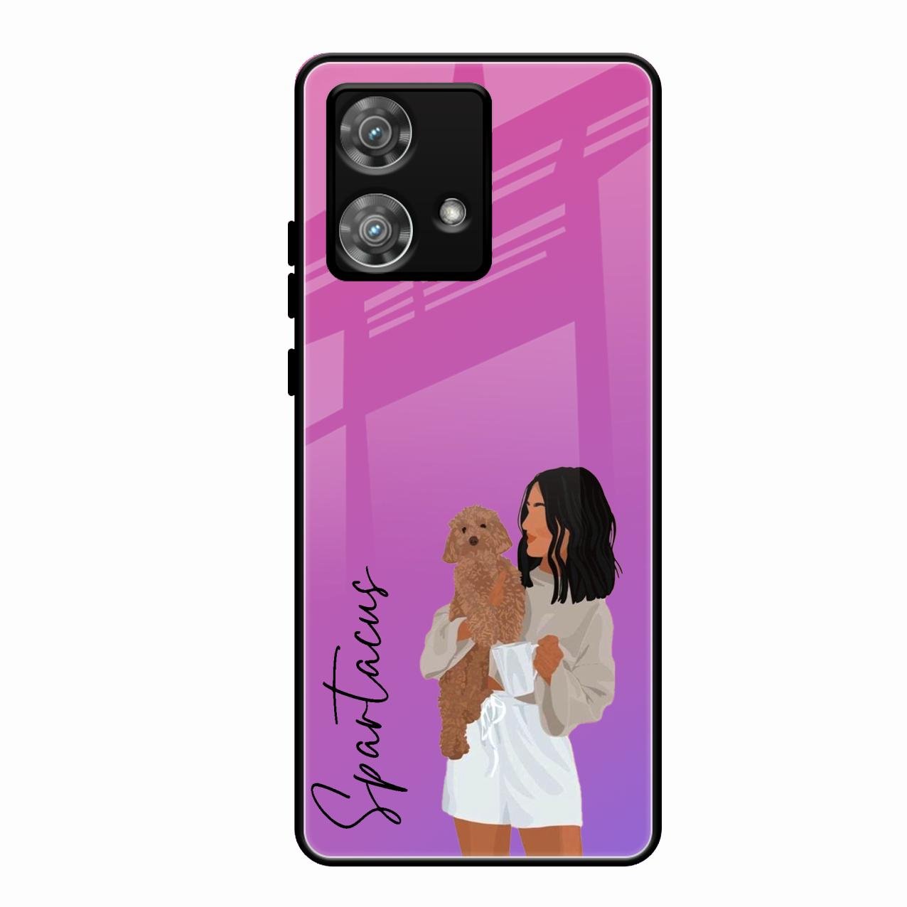 Customize Pet Name Glass Case For Motorola Edge 40 5G