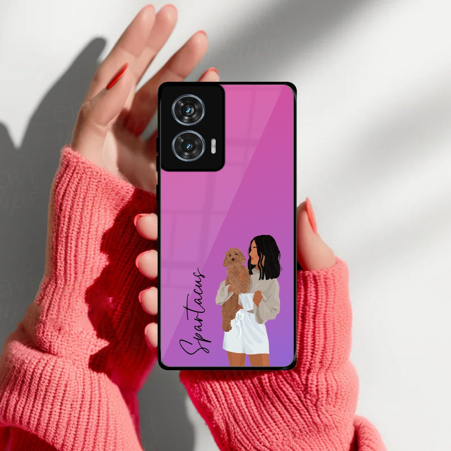 Customize Pet Name Glass Case For Motorola