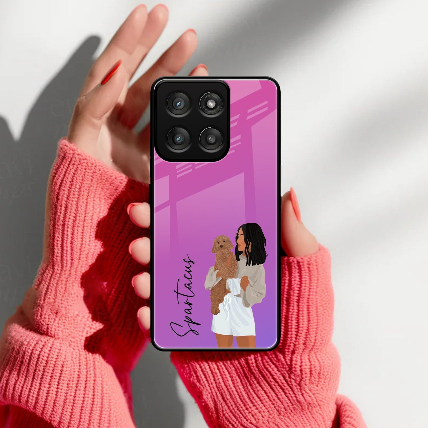 Customize Pet Name Glass Case For Motorola