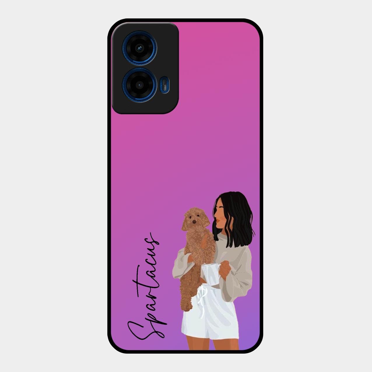 Customize Pet Name Glass Case For Motorola G45 5G