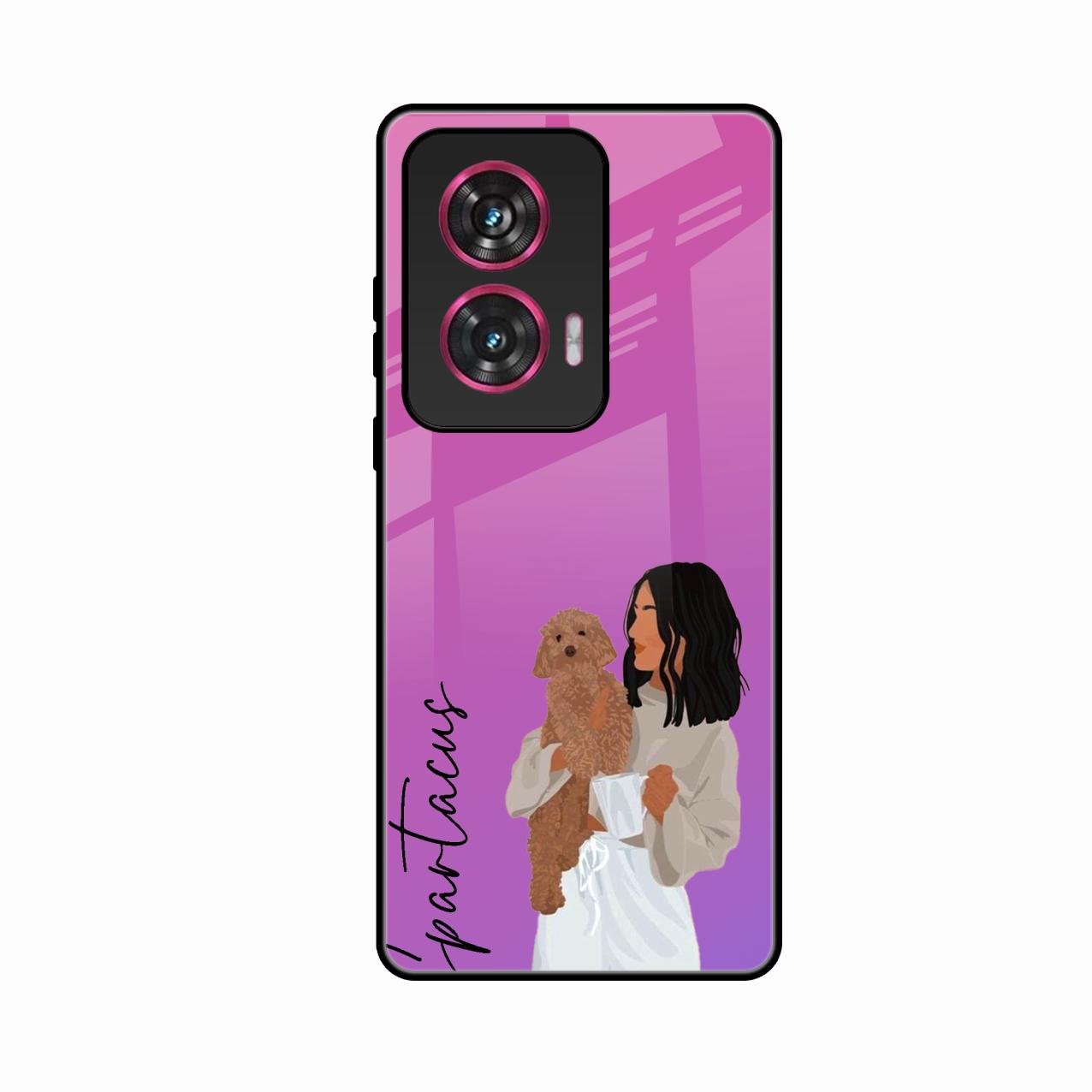 Customize Pet Name Glass Case For Motorola G85 5G