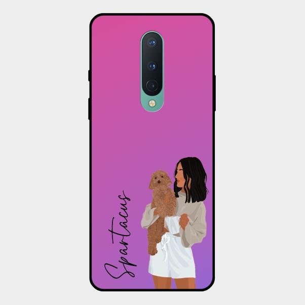 Customize Pet Name Glass Case For Oneplus 8